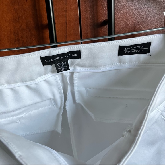 NWOT Women's Saks 5th Ave White Cropped pants / Size 2 - Picture 7 of 14